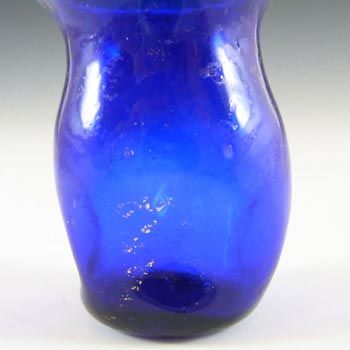 Salviati Murano Blue Glass Gold Leaf Vase