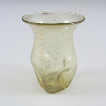 Salviati Murano Amber Glass Gold Leaf Vase