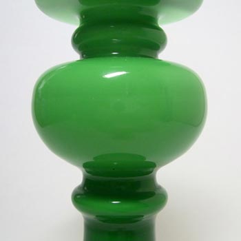 Empoli 1970's Italian Green Cased Glass Hooped Vase