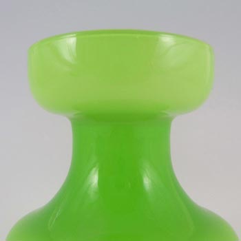 Empoli 1970's Italian Acid Green Cased Glass Retro Vase