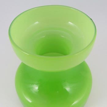 Empoli 1970's Italian Acid Green Cased Glass Retro Vase