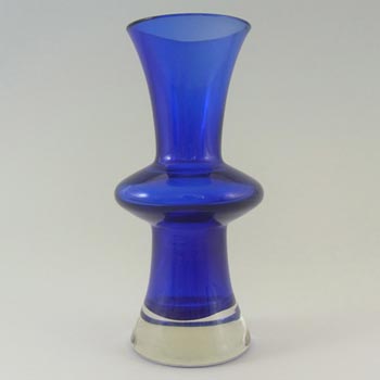 Sea Glasbruk 1970's Swedish Blue Cased Glass Vase