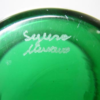 Seguso Vetri d'Arte Murano Green Glass Vase - Labelled