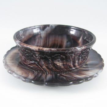 Victorian 1890's Purple Malachite/Slag Glass Bowl/Dish