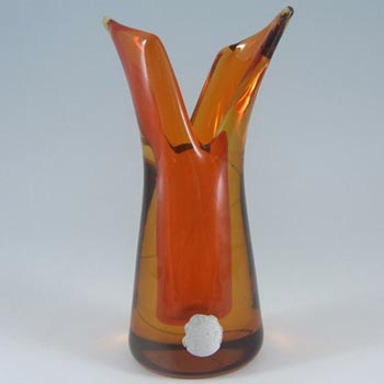 Murano/Venetian Orange & Amber Sommerso Glass Vase