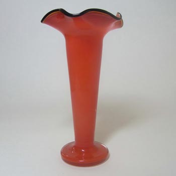 Czech/Bohemian 1930's Red & Black Tango Glass Vase