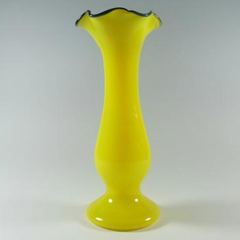 Czech/Bohemian 1930's Yellow & Black Tango Glass Vase