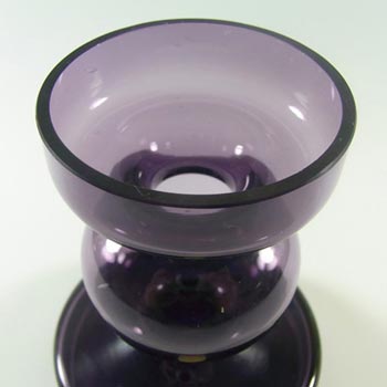 Alfred Taube Purple Glass Candle Holder/Vase - Labelled