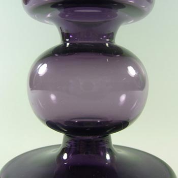 Alfred Taube Purple Glass Candle Holder/Vase - Labelled