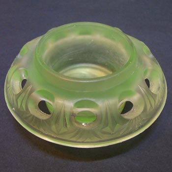 Walther Art Deco Uranium Glass Pelikan Centerpiece Bowl