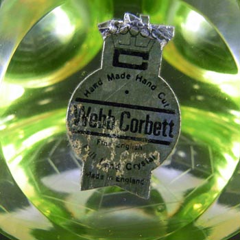 Webb Corbett Vaseline/Uranium Glass Spider Web Paperweight