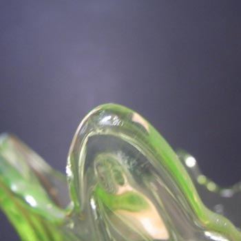 Sowerby Art Deco Uranium Glass 'Frog + Bullrush' Vase