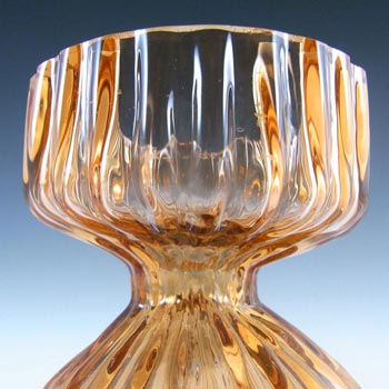 Wedgwood Topaz Amber Glass Candlestick/Posy Vase RSW58
