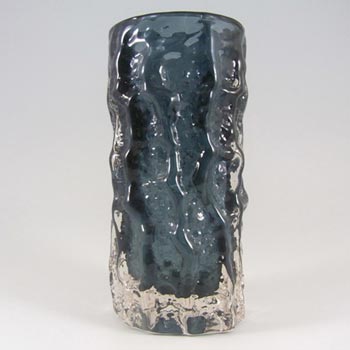 Whitefriars #9689 Baxter Indigo Glass 6" Textured Bark Vase