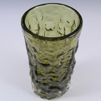 Whitefriars #9689 Baxter Sage Green Glass 6" Textured Bark Vase