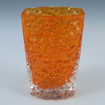 Whitefriars #9762 Baxter Tangerine Glass 4.75" Nailhead Vase
