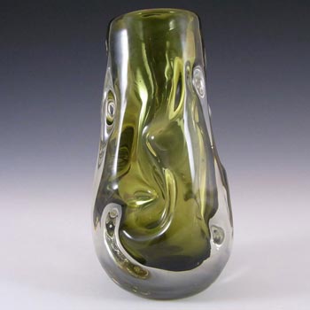 Whitefriars #9844 Ray Annenberg Sage Green Glass Knobbly Vase