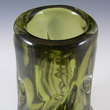 Whitefriars #9844 Wilson/Dyer Sage Green Glass Knobbly Vase