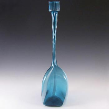 Cristalleria Artistica Toscana / Alrose Massive Italian Empoli Blue Glass Decanter/Bottle