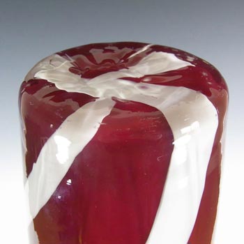 Cristalleria Artistica Toscana / Alrose Empoli Red & White Glass Vase