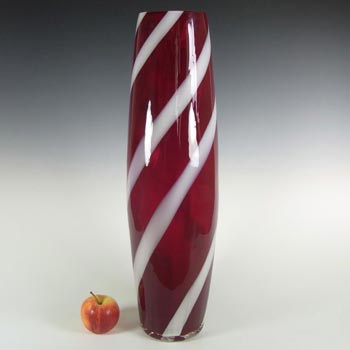 Cristalleria Artistica Toscana / Alrose Empoli Red & White Glass Vase