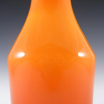 Alsterfors 1970's Scandinavian Orange Cased Glass 9.5" Vase
