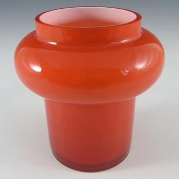 Alsterfors #S5013 Red Cased Glass Vase Signed Per Olof Ström '68