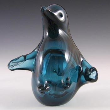 Mdina Maltese Turquoise Glass Penguin - Signed + Label