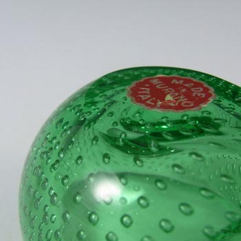 Archimede Seguso Green Murano Glass Shell Bowl - Label