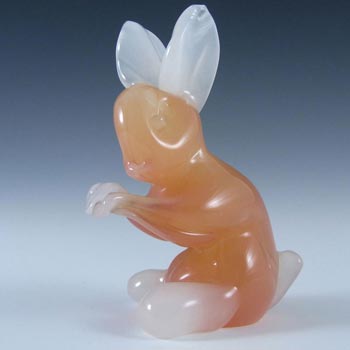 Archimede Seguso Alabastro Glass Rabbit Sculpture - Label
