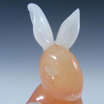 Archimede Seguso Alabastro Glass Rabbit Sculpture - Label