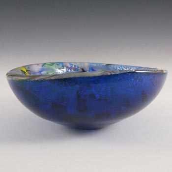 AVEM Murano Zanfirico Bizantino / Tutti Frutti Blue Glass Bowl