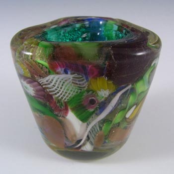 AVEM Murano Zanfirico Bizantino / Tutti Frutti Green Glass Vase