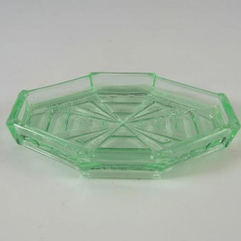 (image for) Bagley #3085 Art Deco Uranium Green Glass Trinket Set