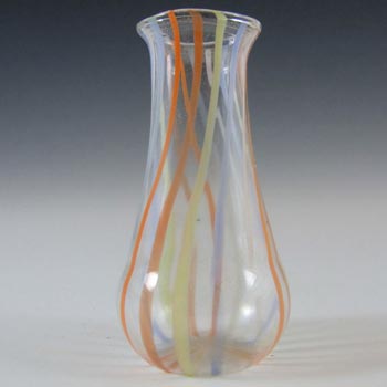 Bimini or Lauscha Multicoloured Striped Lampworked Glass Vase