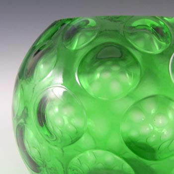 Borske Sklo 1950's Green Glass Optical 'Olives' Vase