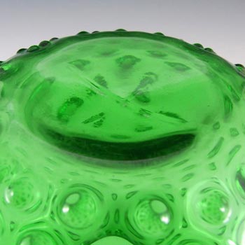 Borske Sklo 1950's Green Glass Spherical 'Knobble' Vase