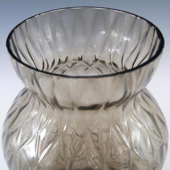 Borske Sklo 1950's Smoky Glass Optical 'Caro' Vase