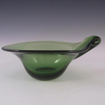 Gullaskruf Swedish Green Glass Lobed Bowl by Hugo Gehlin