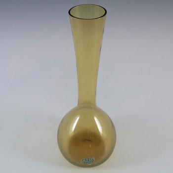 Eneryda Swedish Amber Glass Bottle Vase - Labelled