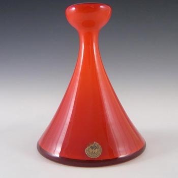 (image for) Holmegaard Carnaby Red Cased Glass Vase by Per Lutken - Click Image to Close