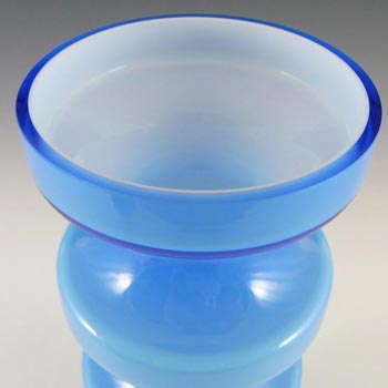 Alsterfors #S5014 Per Ström Blue Hooped Cased Glass Vase