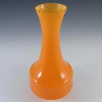 Empoli 1970's Italian Orange Retro Cased Glass Vase