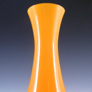 Empoli 1970's Italian Orange Retro Cased Glass Vase