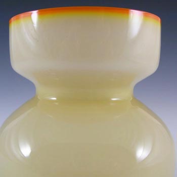 Swedish 1970's Yellow Hooped Cased Glass Vase