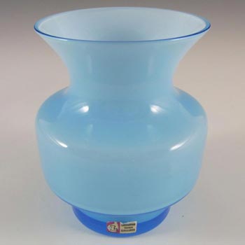 Lindshammar Gunnar Ander Swedish Blue Glass Vase - Label