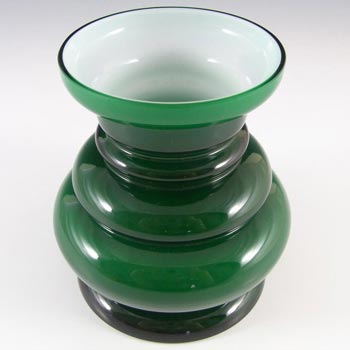 Scandinavian / Swedish Green Cased Glass Hooped Vase