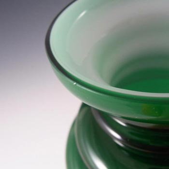 Scandinavian / Swedish Green Cased Glass Hooped Vase