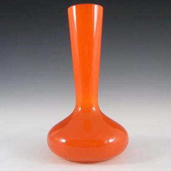 Empoli 1970\'s Italian Orange Retro Cased Glass Vase