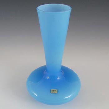 Empoli Italian Scandinavian Style Blue Glass Vase - Labelled